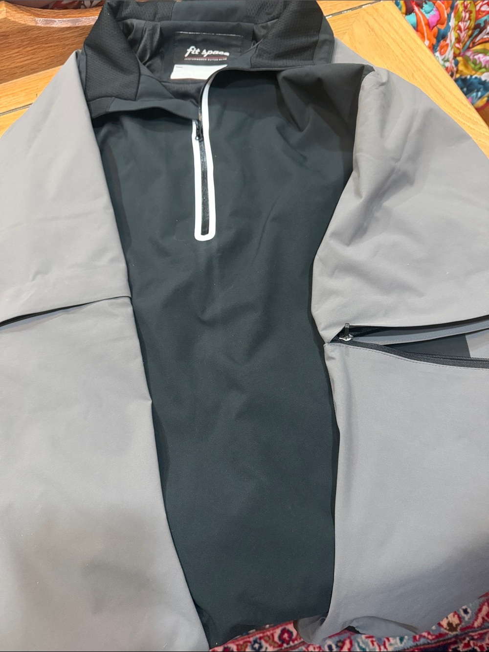 Men's Black and Gray Lightweight Half-Zip Shirt Jacket